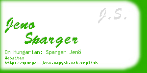jeno sparger business card